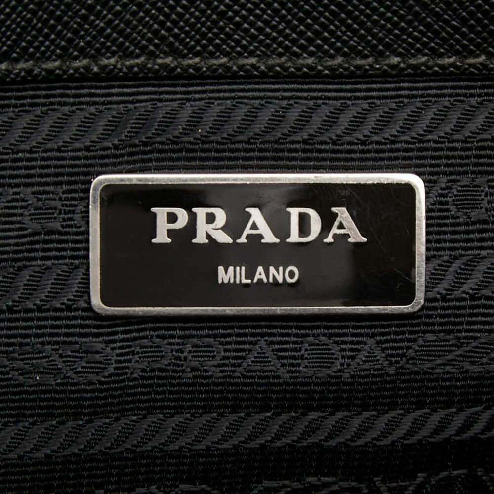 PRADA Black Leather Saffiano Messenger Shoulder Bag - Picture 13 of 16